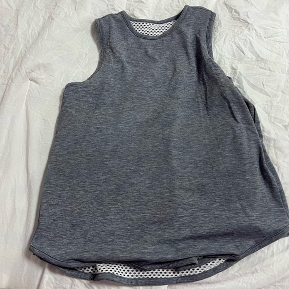 Tween "Double Up" Tank Top - Reversible Gray & White Mesh - Picture 5 of 5